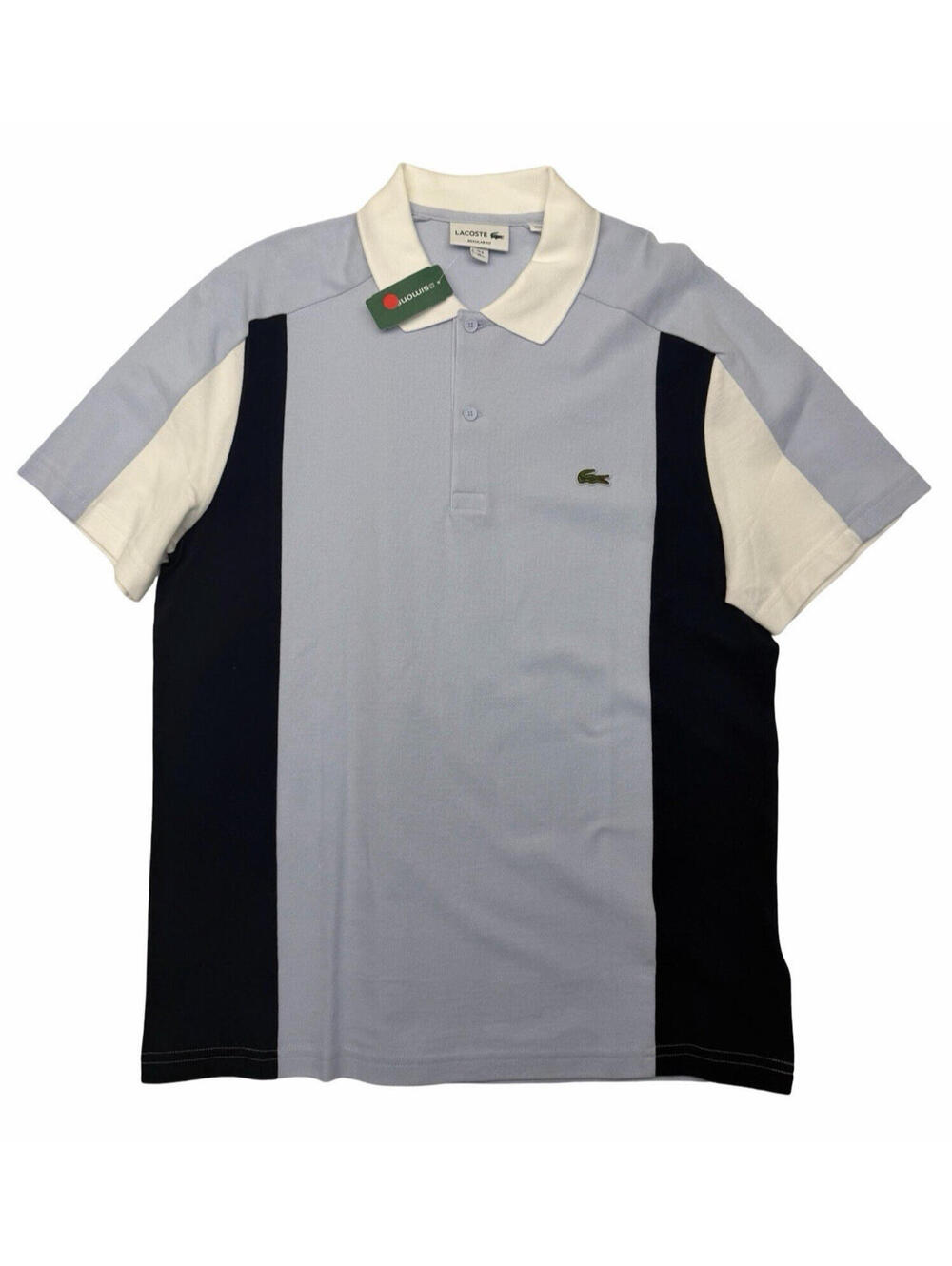 Lacoste Men's Short Sleeve Regular Fit Colorblock Polo Shirt Blue Size L